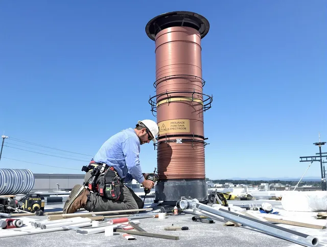 Installed chimney liner by Mansfield Chimney Sweep in Mansfield, CT