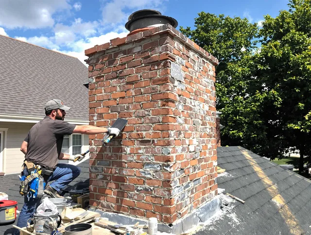 Completed chimney rebuild by Mansfield Chimney Sweep in Mansfield, CT