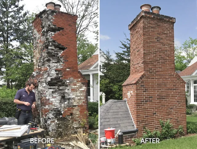 Mansfield Chimney Sweep performing a full chimney restoration in Mansfield, CT