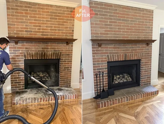 Mansfield Chimney Sweep carefully sanitizing a fireplace in Mansfield, CT