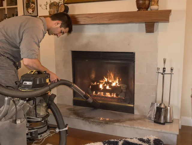 Routine fireplace upkeep by Mansfield Chimney Sweep in Mansfield, CT