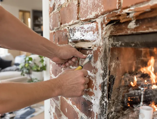 Routine fireplace repair by Mansfield Chimney Sweep in Mansfield, CT