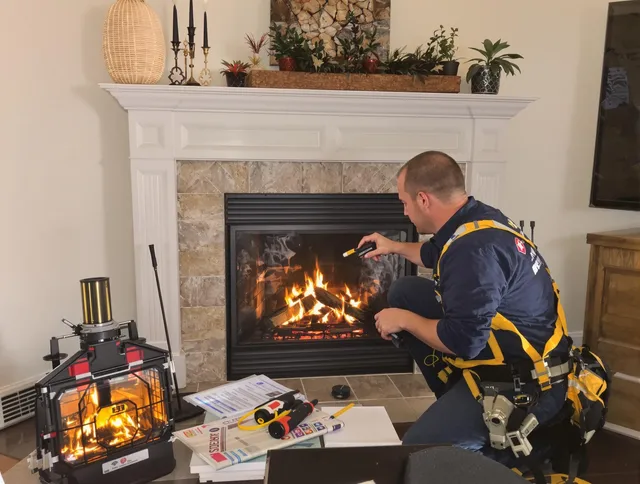 Safety-focused fireplace inspection by Mansfield Chimney Sweep in Mansfield, CT